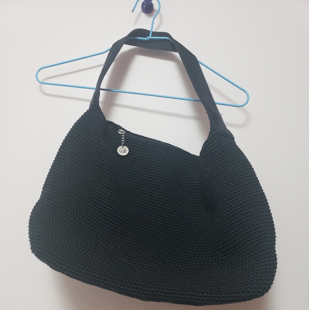 The Sak Black Crochet Shoulder Bag Purse